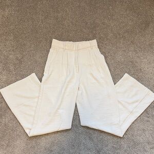 ABERCROMBIE Cream Wide-Leg Trousers